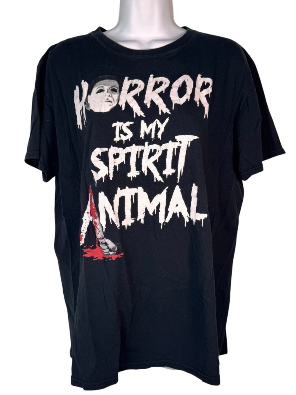 Horror Is My Spirit Animal T-Shirt Top Tee Jason Voorhees Halloween Goth Punk L